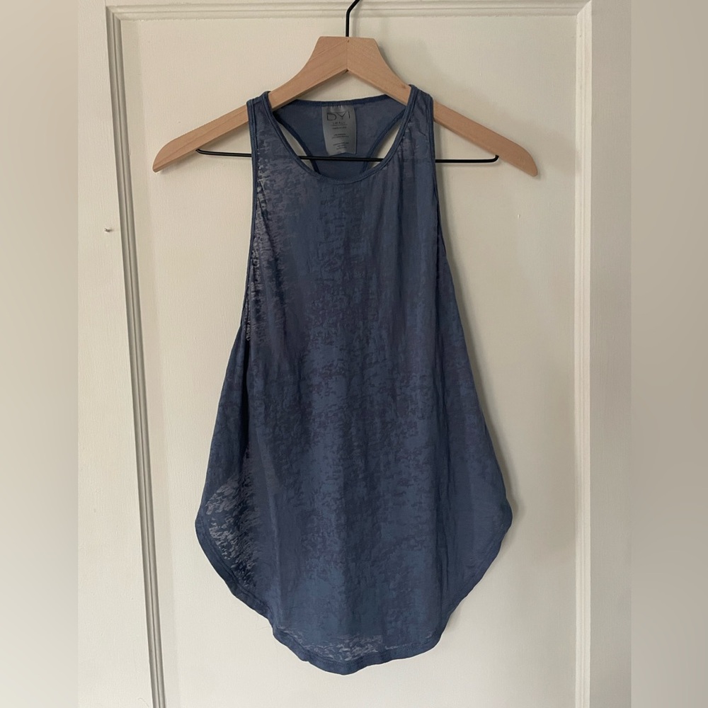 DYI Razorback tank top, side slit, sheer, long flowy, size SM